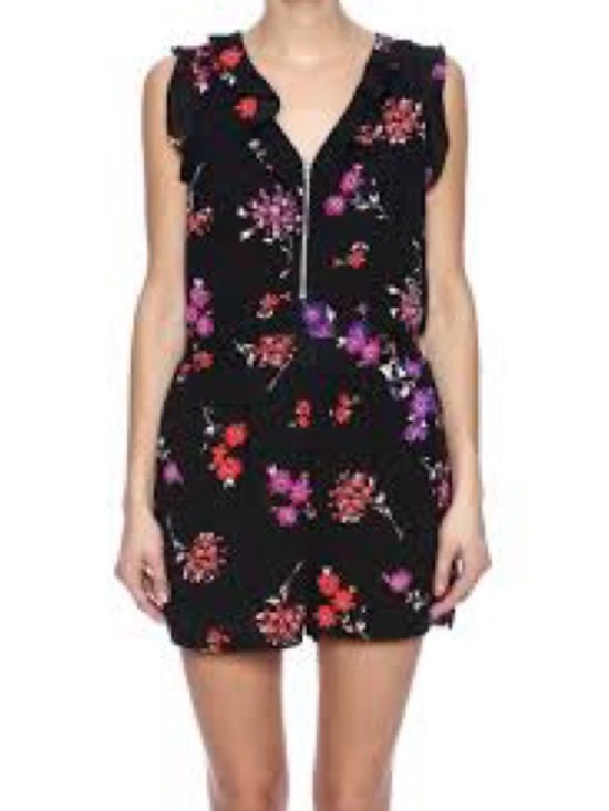 Express Pants - Express Black Floral Romper